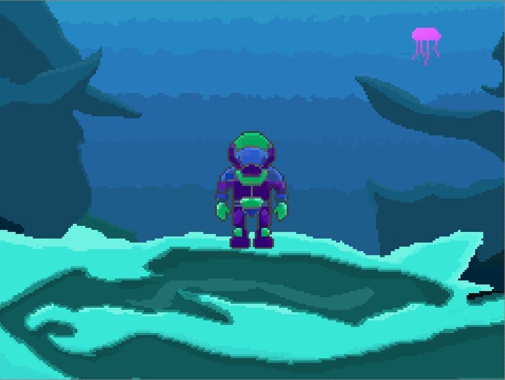 underwater walking man