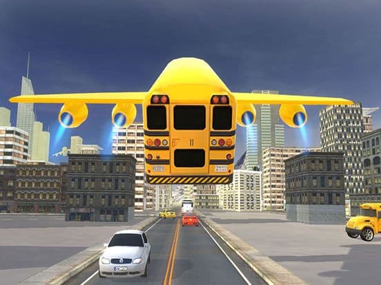 Flying School bus simulator 3D free - school kids screenshot 5