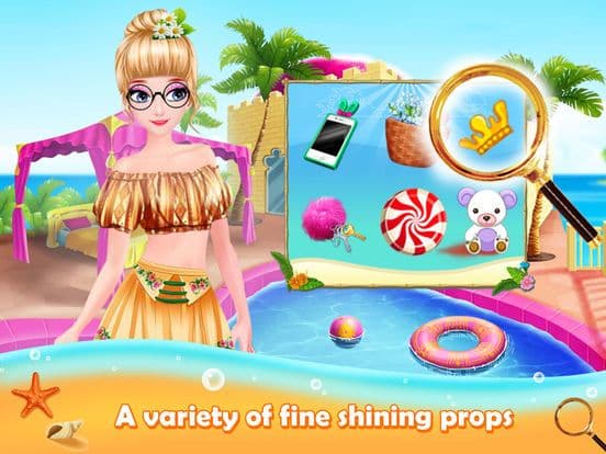 Princess Beach Hidden Object - Puzzle & Dress Up screenshot 3