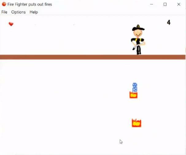 Fire Fighter puts out fires