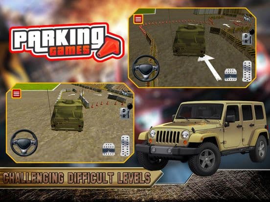 3D Military Jeep Parking Simulator Game screenshot 4