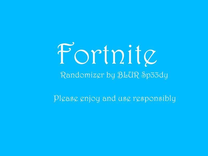 Free Fortnite Randomizer