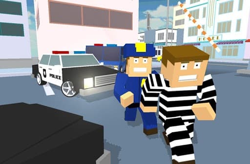 Blocky Cop Craft Running Thief screenshot 4