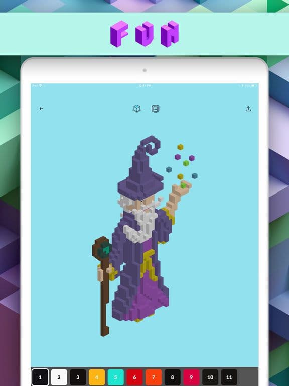 3d Number Coloring: Voxel Art