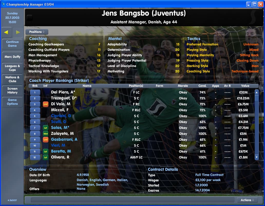 Championship Manager Season 03/04 screenshot 2