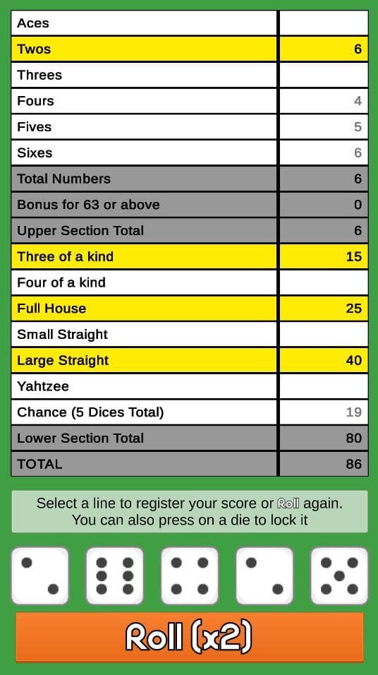 Yahtzee Roller screenshot 3