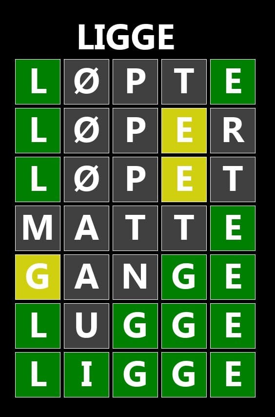 norwegian wordle screenshot 2