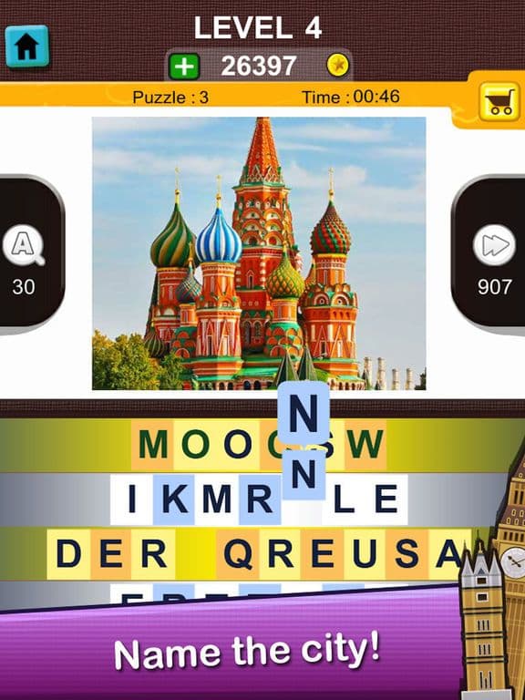Words Scramble - Cities