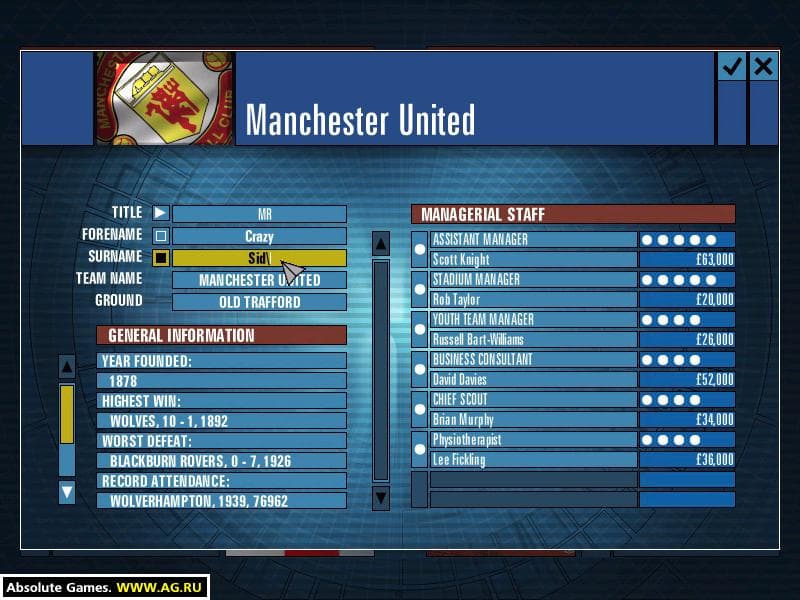 FA Premier League Football Manager 2001 screenshot 2
