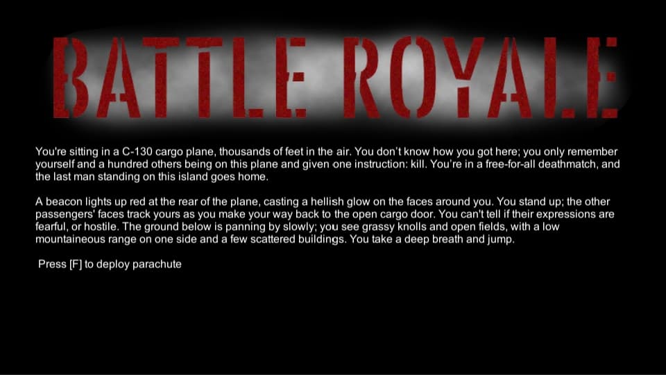 BATTLE ROYALE: A PUBG Text Adventure screenshot 2