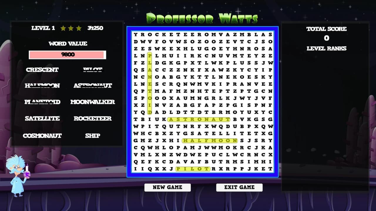 Professor Watts Word Search: Space Voyage screenshot 3