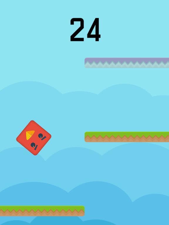 Color Red Geometry Bird Square Blok Jump Dash Spikes screenshot 3