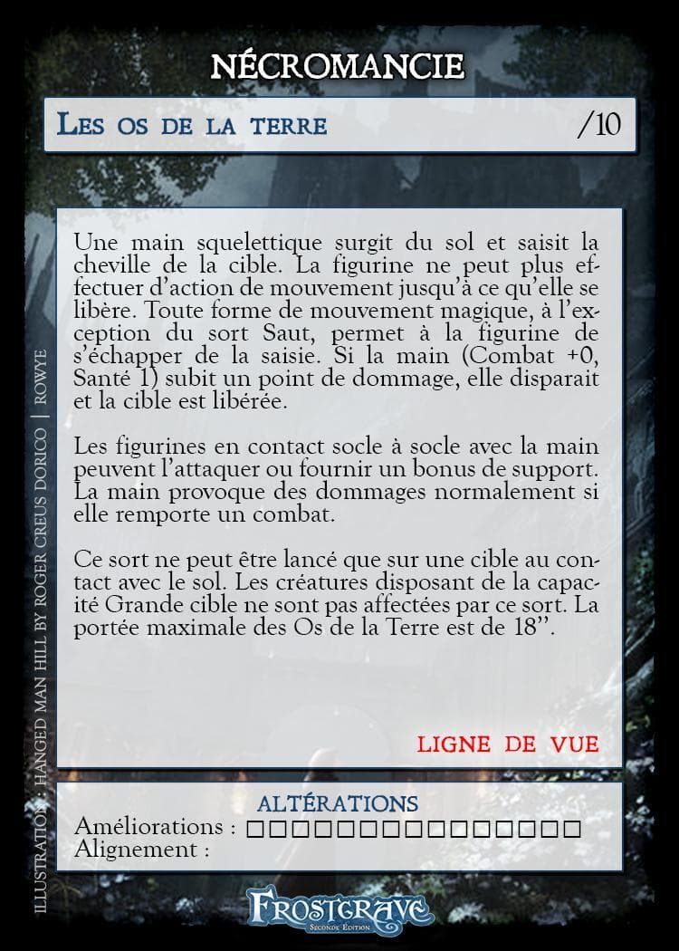Frostgrave - Cartes de Magie