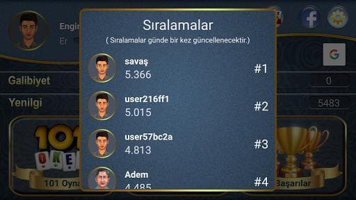101 Okey - İnternetsiz screenshot 6