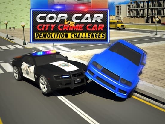 Cop Car Vs City Crime Car Demolition Challenges screenshot 2