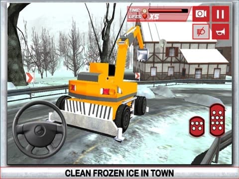Snow Truck Driver Simulator 3D – Drive the big crane and clear up ice from frozen road screenshot 5