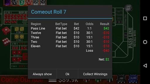 Craps Trainer Free screenshot 4