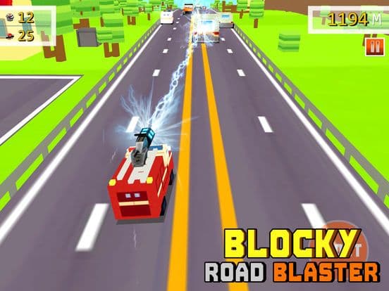 Blocky Road Blaster - 3D ( Fun Race & Shoot Game ) screenshot 2