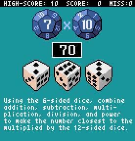 Dice Arithmetic on Pyxel 計算ダイスき screenshot 2