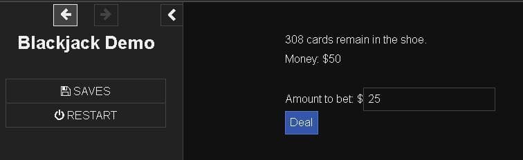 Blackjack Demo - Twine Sugarcube