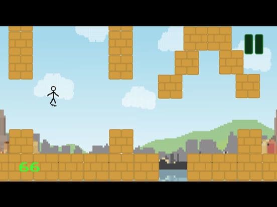 Tiny Stick-Man Skate-Boarding Awsome Pixel Game screenshot 2