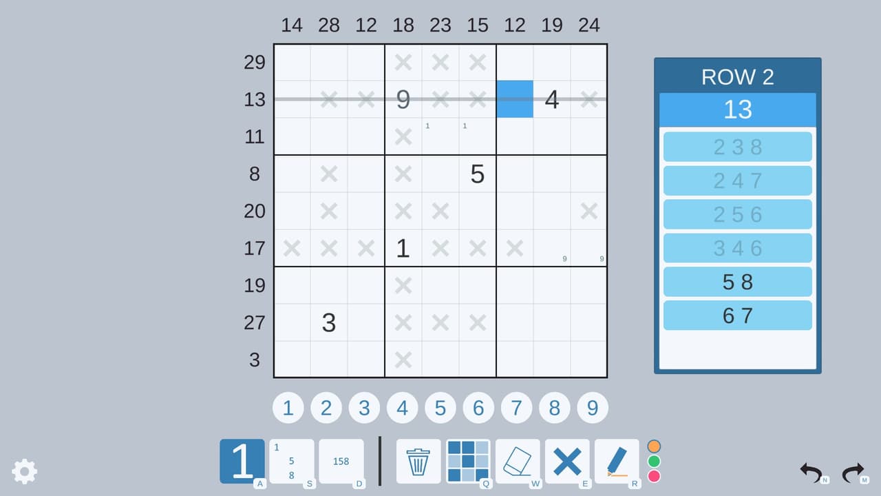 Sandwich Sudoku