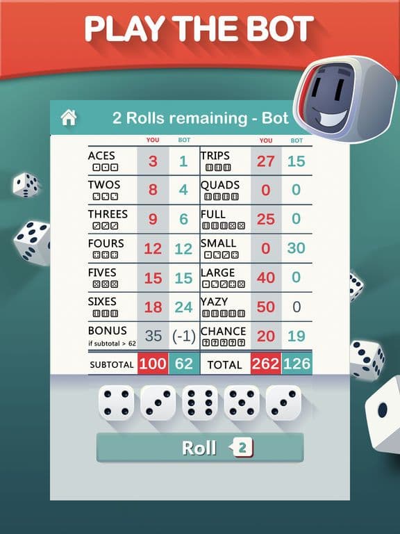 Yazy yatzy dice game screenshot 3