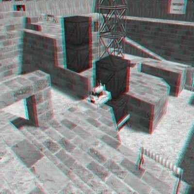 3D Bulldozer stereoscopic anaglyph puzzle game