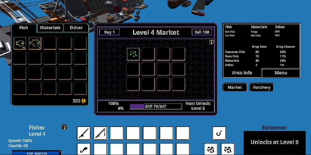 TinyFishBoat - Fish, Fight, Hatch, Eat, Swim, Gamble, Craft screenshot 4