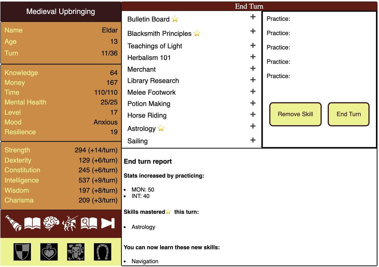 Medieval Upbringing 7DRL screenshot 4