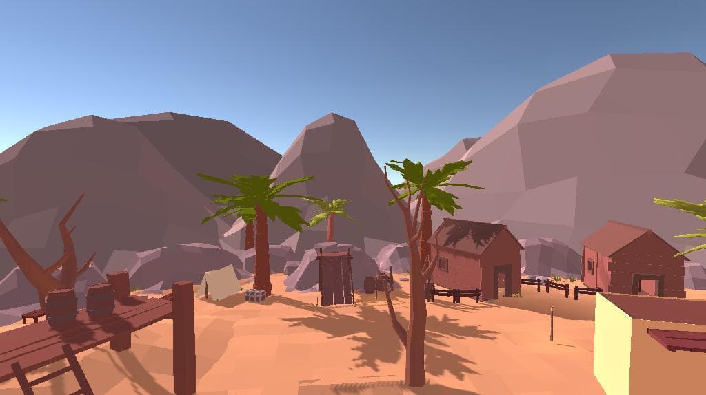 Low-Poly Game World Walkthrough