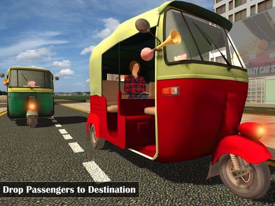 Futuristic Flying Tuk Tuk Simulator - Auto Rickshaw Driving screenshot 2