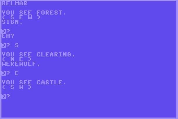 Castillo Belmar / Castle Belmar (ES+EN) [C64 & VIC20 & Commodore MAX)] screenshot 3