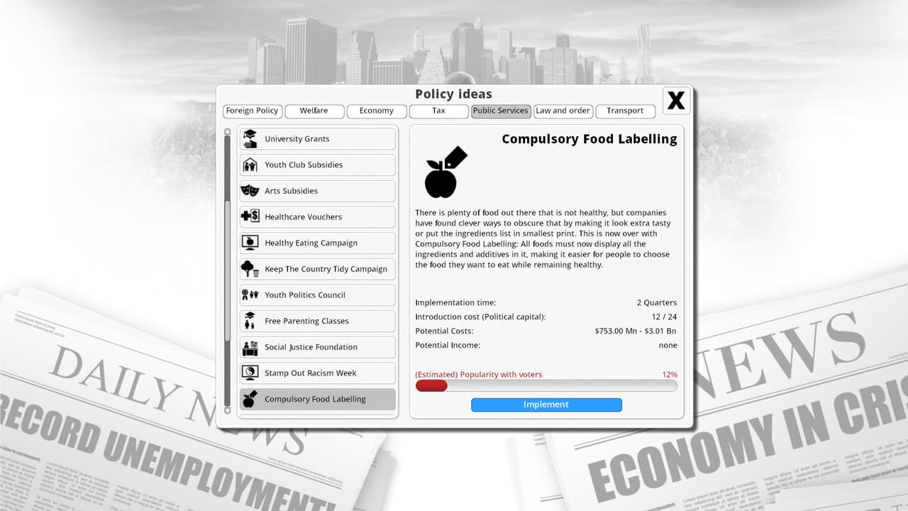 Democracy 3: Social Engineering screenshot 2