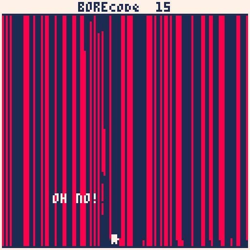 BOREcode (#TweetTweetJam, 557 characters)