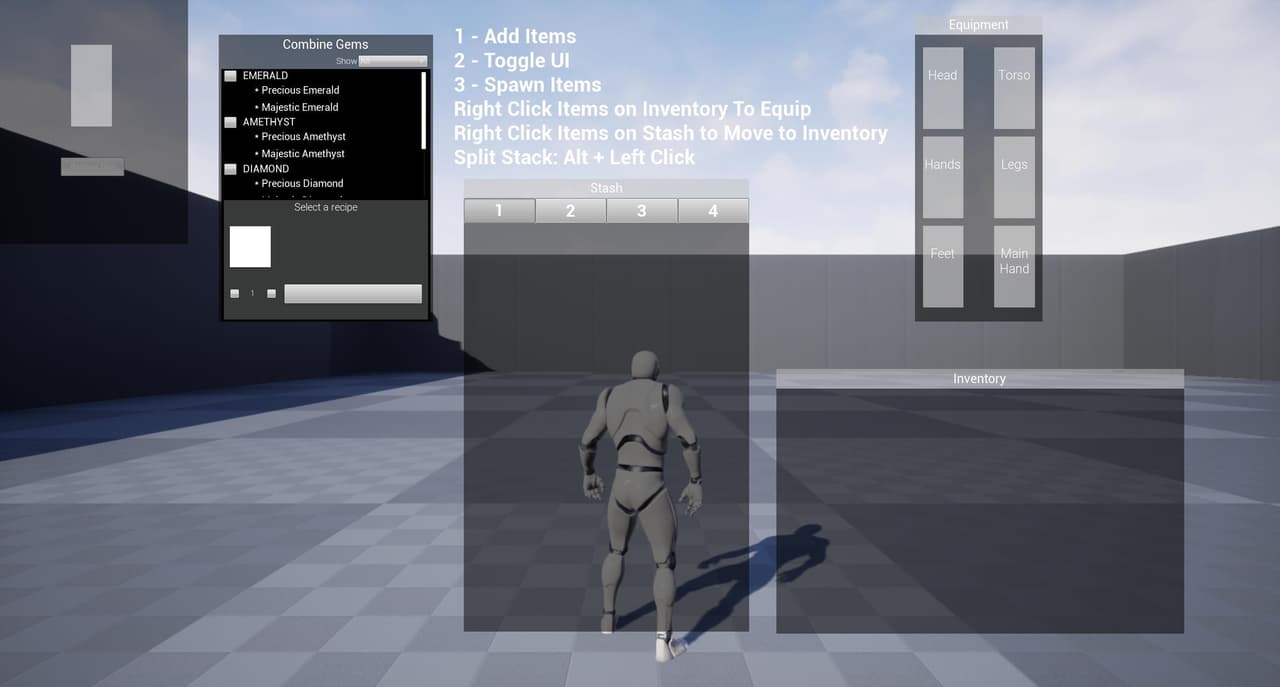 Inventory and Jewelcrafting System Demo