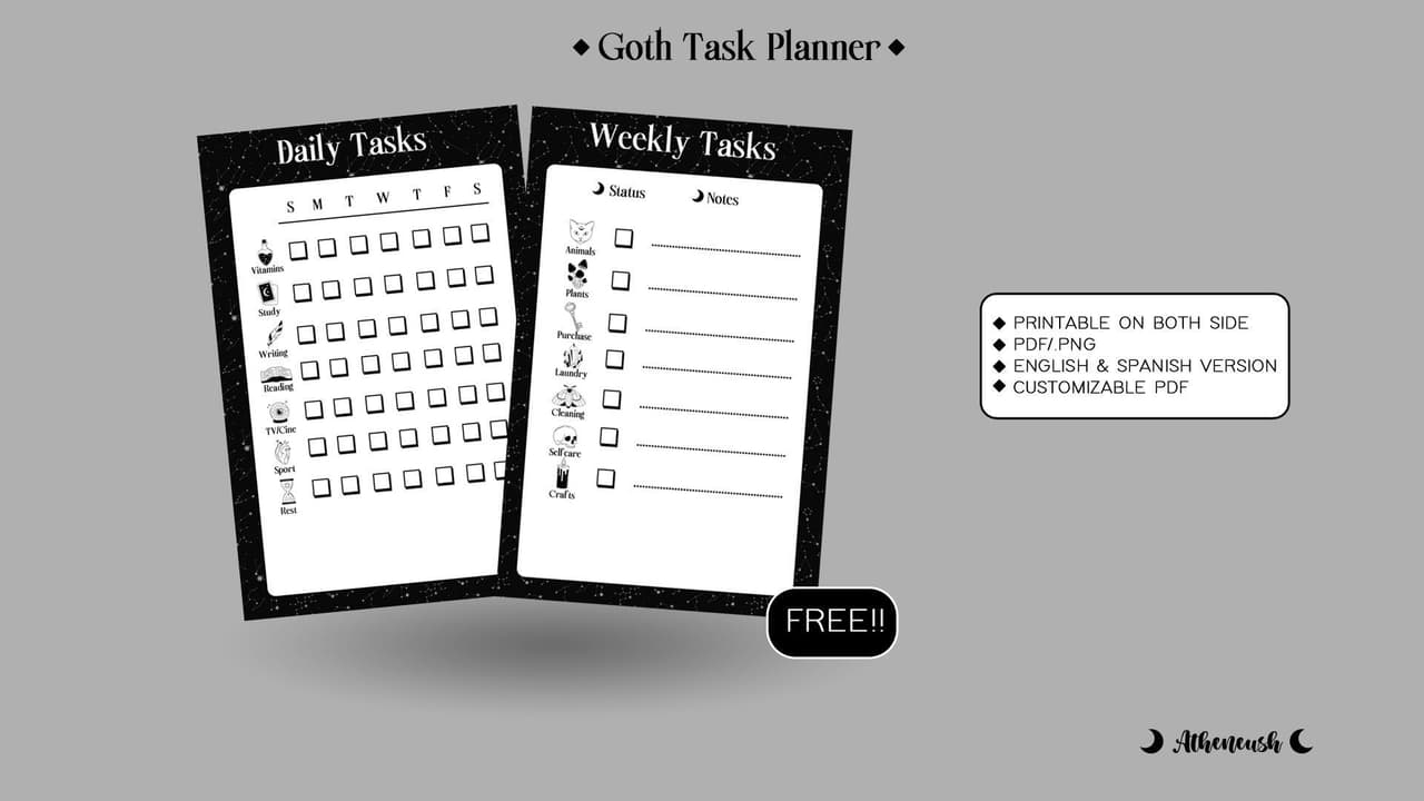 Goth Task Planner screenshot 2
