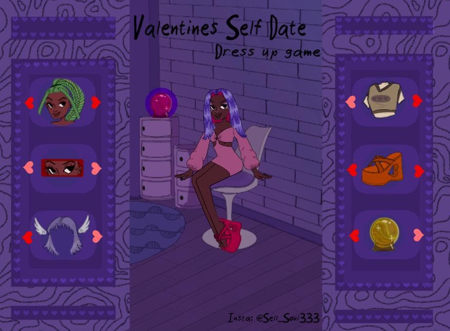 Valentines Self Date Dress up game screenshot 2