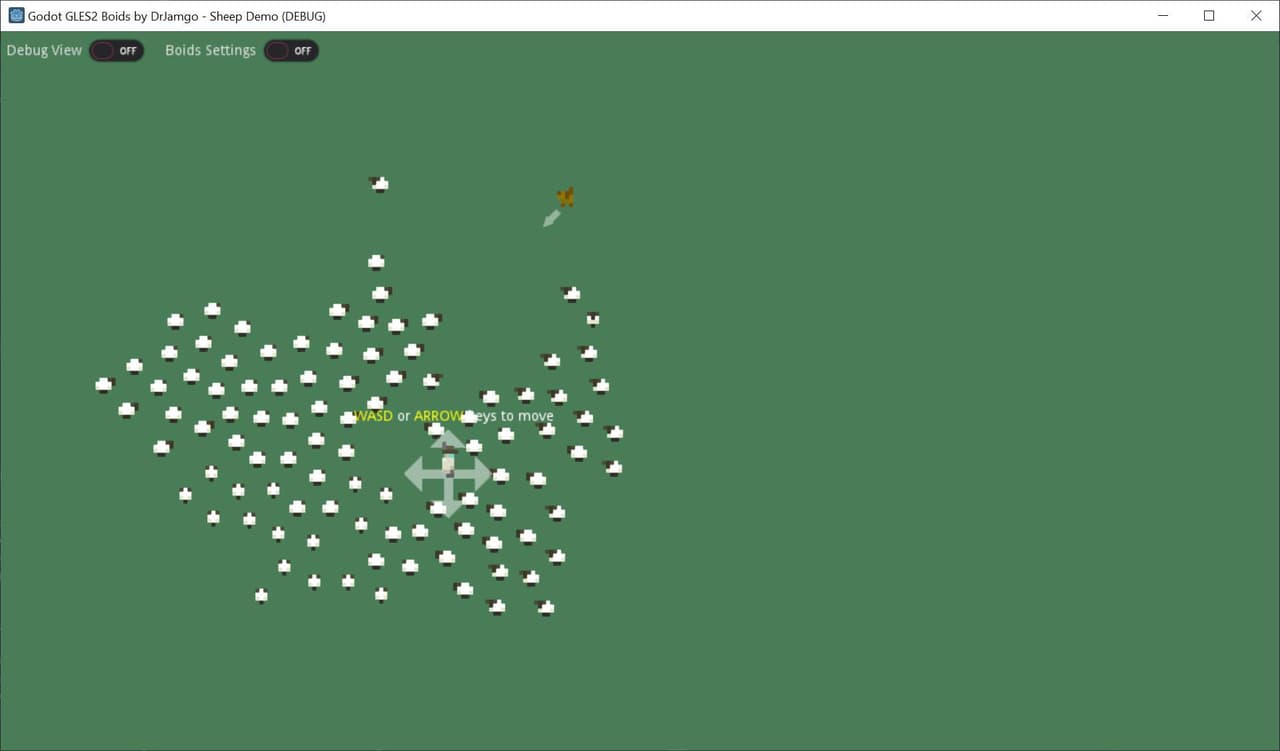 Godot GLES2 Boids - Sheep Demo