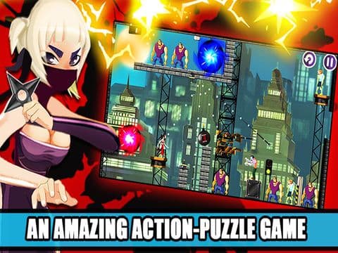 Ninja Samurai Girls Vs Zombies (a puzzle action level game) screenshot 3