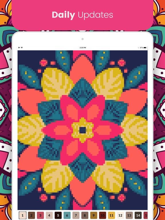 Kaleidoscope Pixel Art Mandala