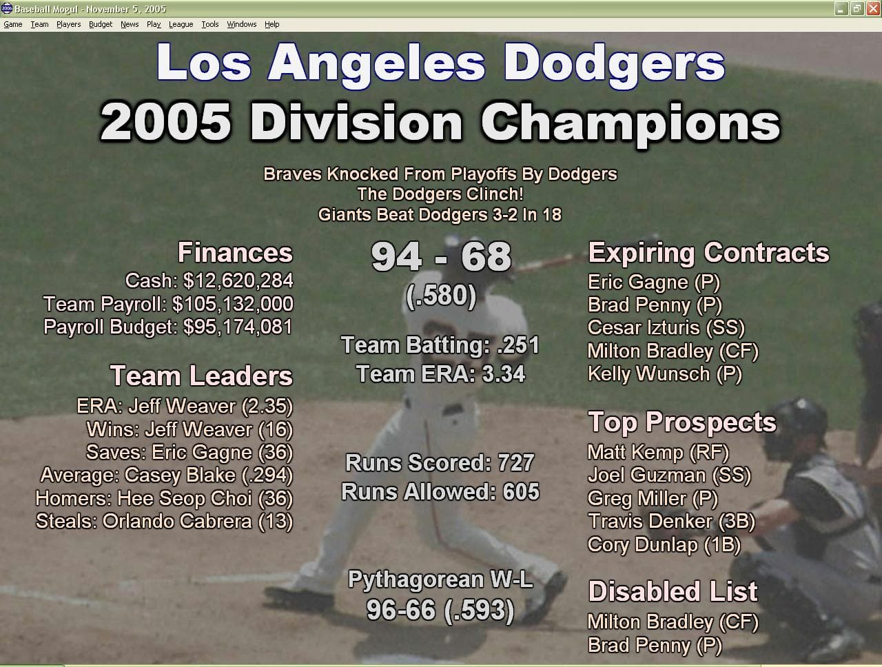 Baseball Mogul 2006 screenshot 4