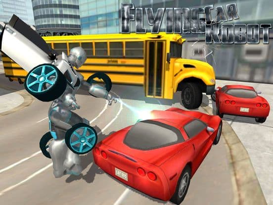 Flying Car Robot Flight Drive Simulator Game 2017 screenshot 5