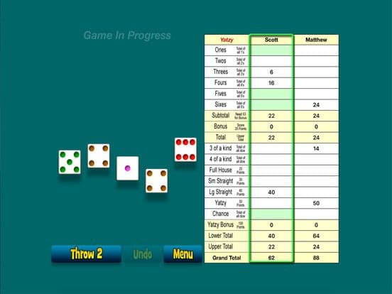 Yatzy for iPad screenshot 3