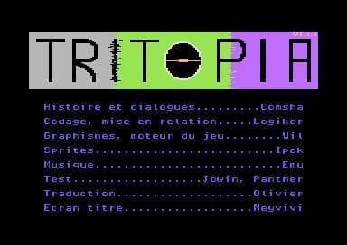 Tritopia (in French language, C64) screenshot 2