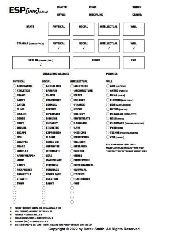 ESP[unk] (Demo) w/Character Sheet screenshot 3