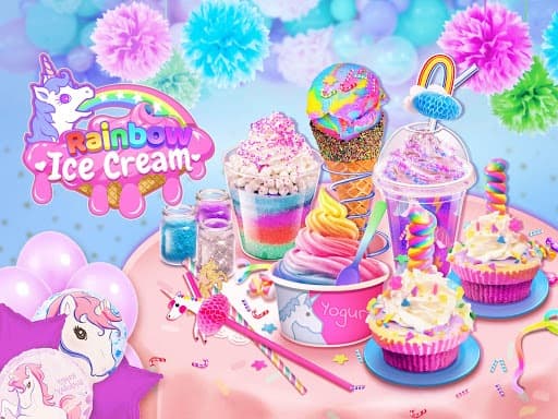 Rainbow Ice Cream - Unicorn Party Food Maker screenshot 2