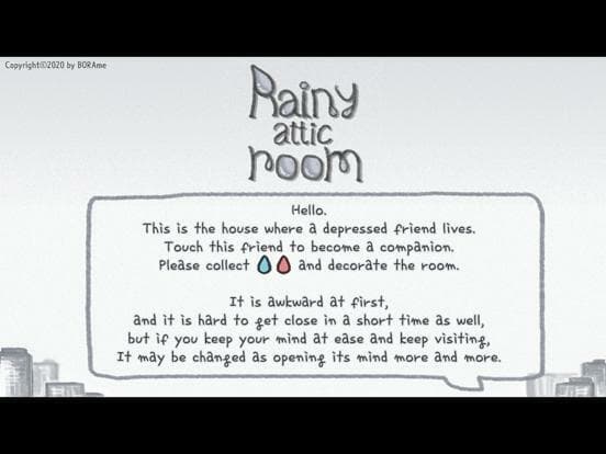 Rainy attic room screenshot 2