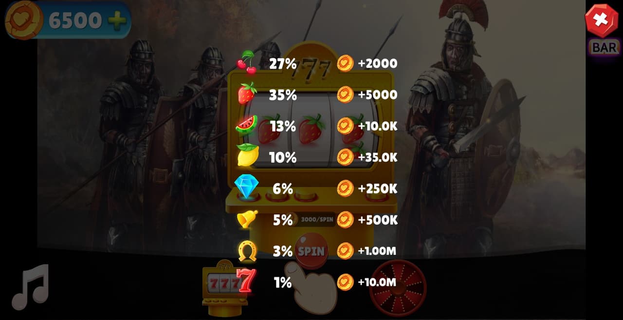 Ancient Warriors Casino Jackpot (itch) screenshot 2