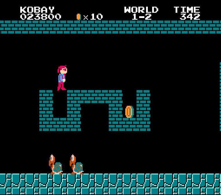 Miss. Kobayashi in super mario bros (smb1 romhack) screenshot 3